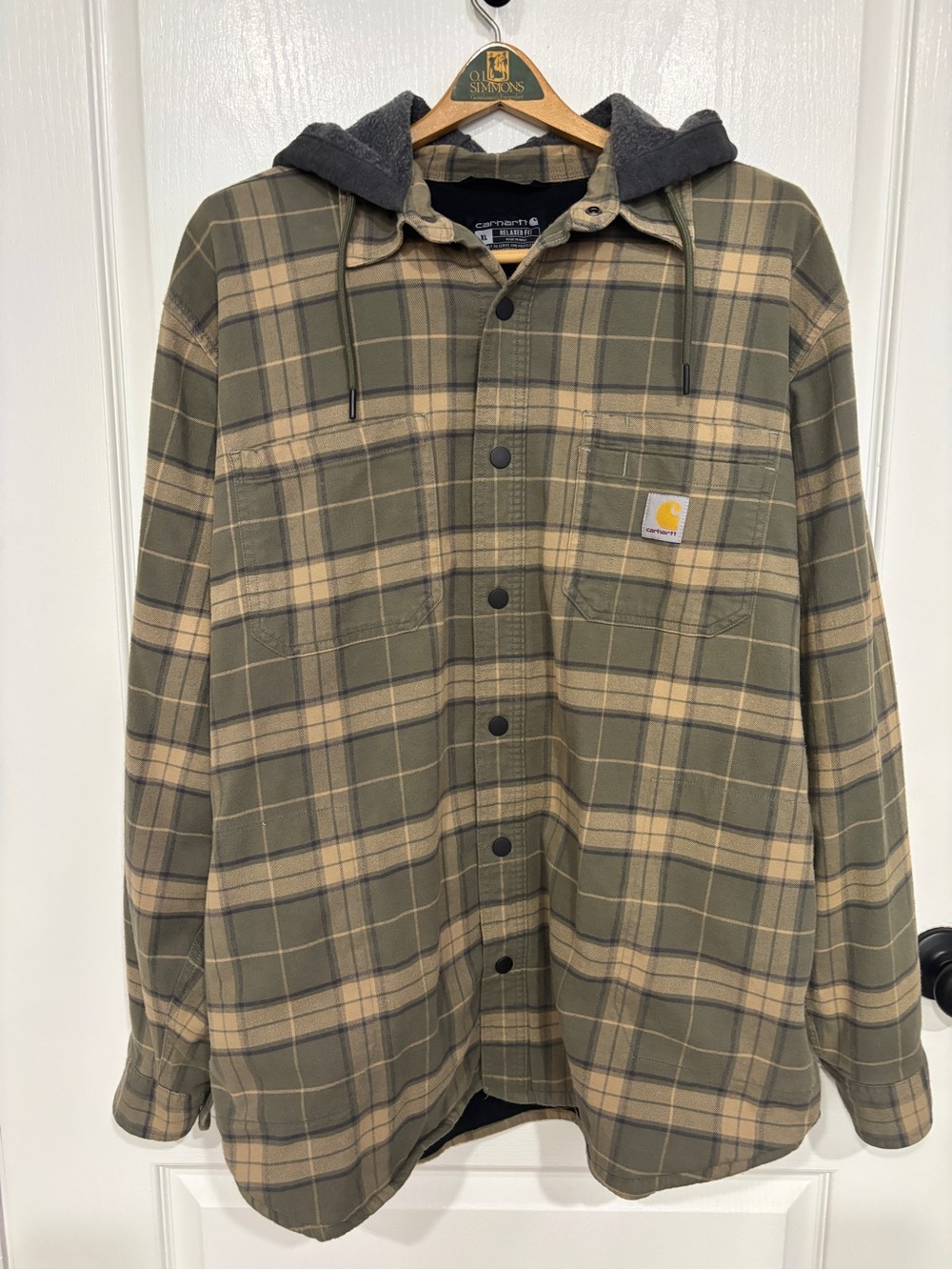 Carhart Rugged Flex Flannel Fleece Lined Hooded Shirt Jacket